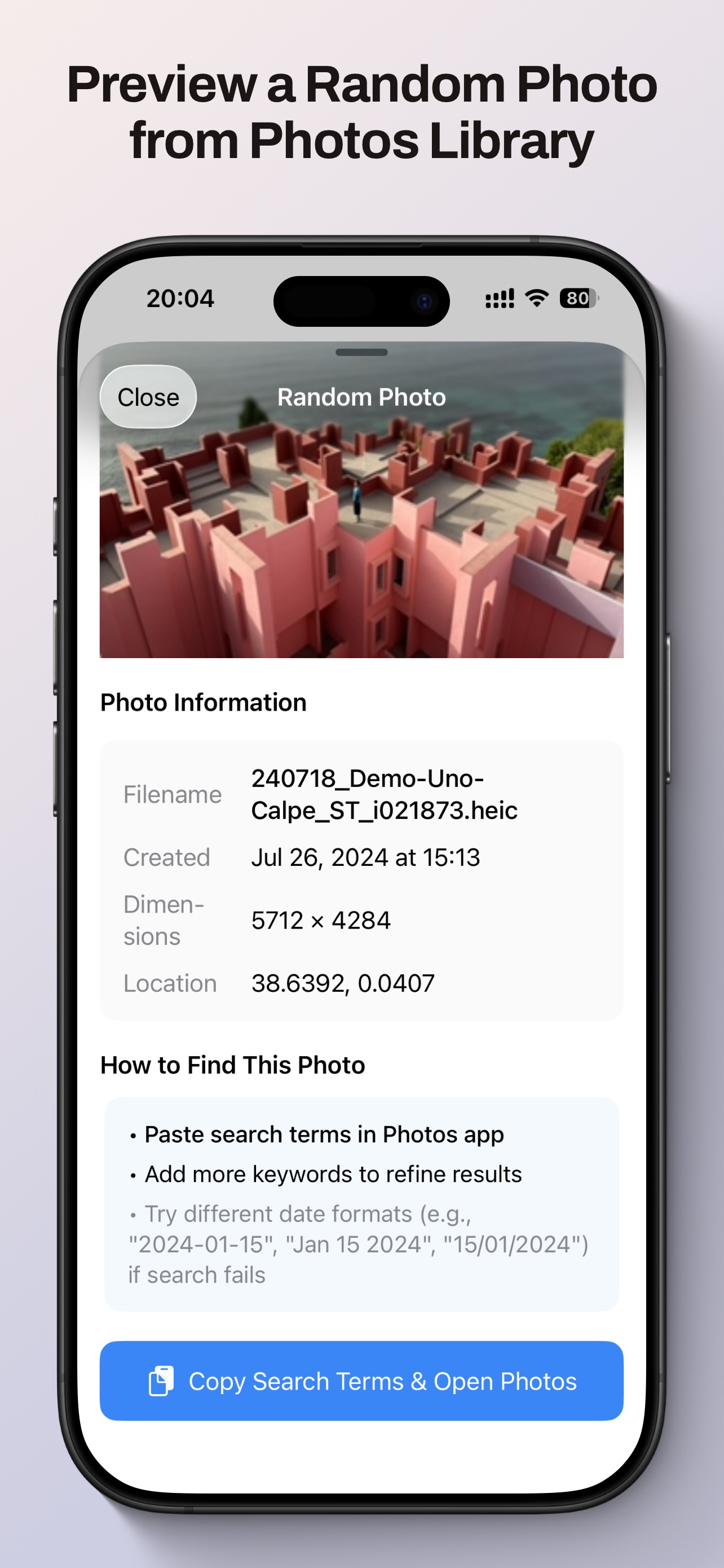 RandomFinder on iPhone