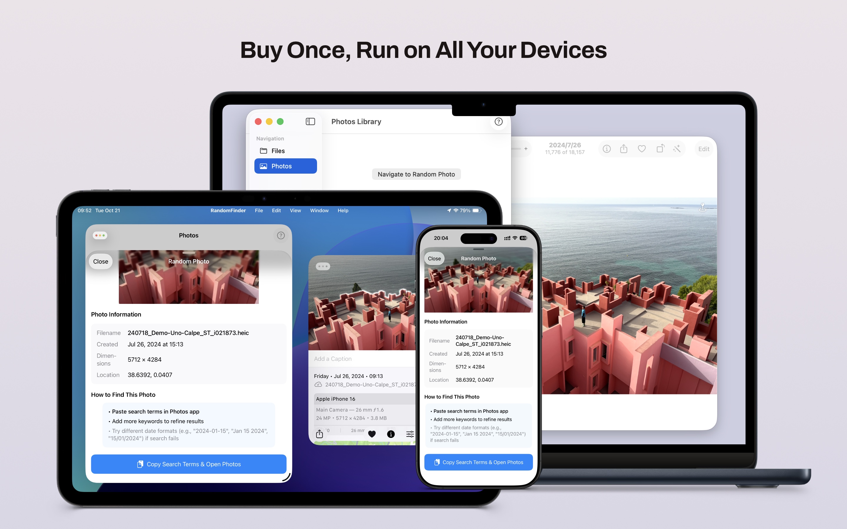 RandomFinder universal purchase across all Apple devices
